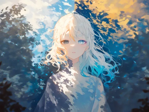 AI-generated anime girl with flowing hair, blending vibrant colors and expressive features.