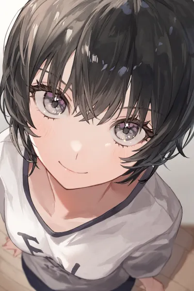 AI-generated anime art featuring a brunette with expressive eyes and a short hairstyle, portraying the creativity of AI art generators.