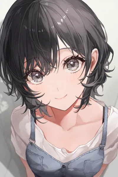 AI-generated anime art emphasizing a charming girl in a detailed, expressive visual.